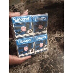 4 SEALED Boxes of Läkerol ( Lakerol ) Licorice Sea Salt Sugar-Free,  200g Total